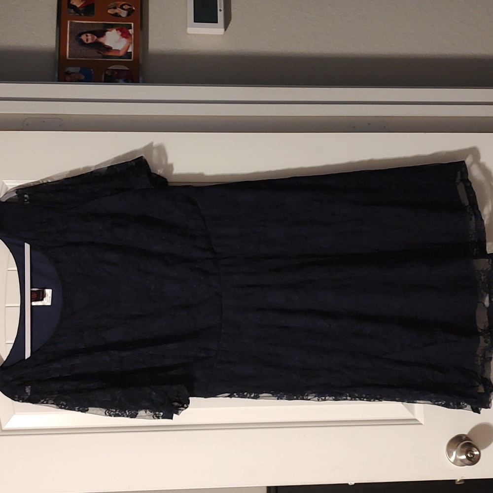 Wrapper Black Lace Dress 2x